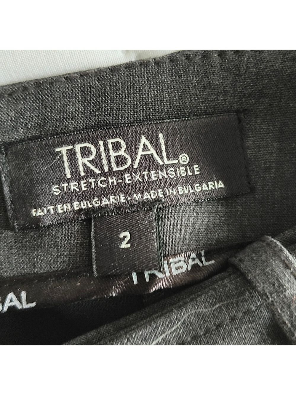 TRIBAL Mid length Pleated Flare Gray Business Skirt Size 2 - Picture 7 of 9
